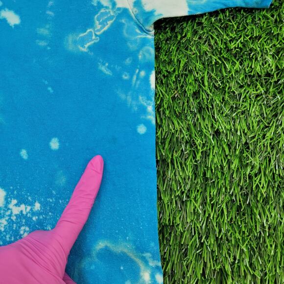 Vintage 90s Basketball Shirt M/L 21x27 Blue Bleached Ballin - Picture 7 of 15